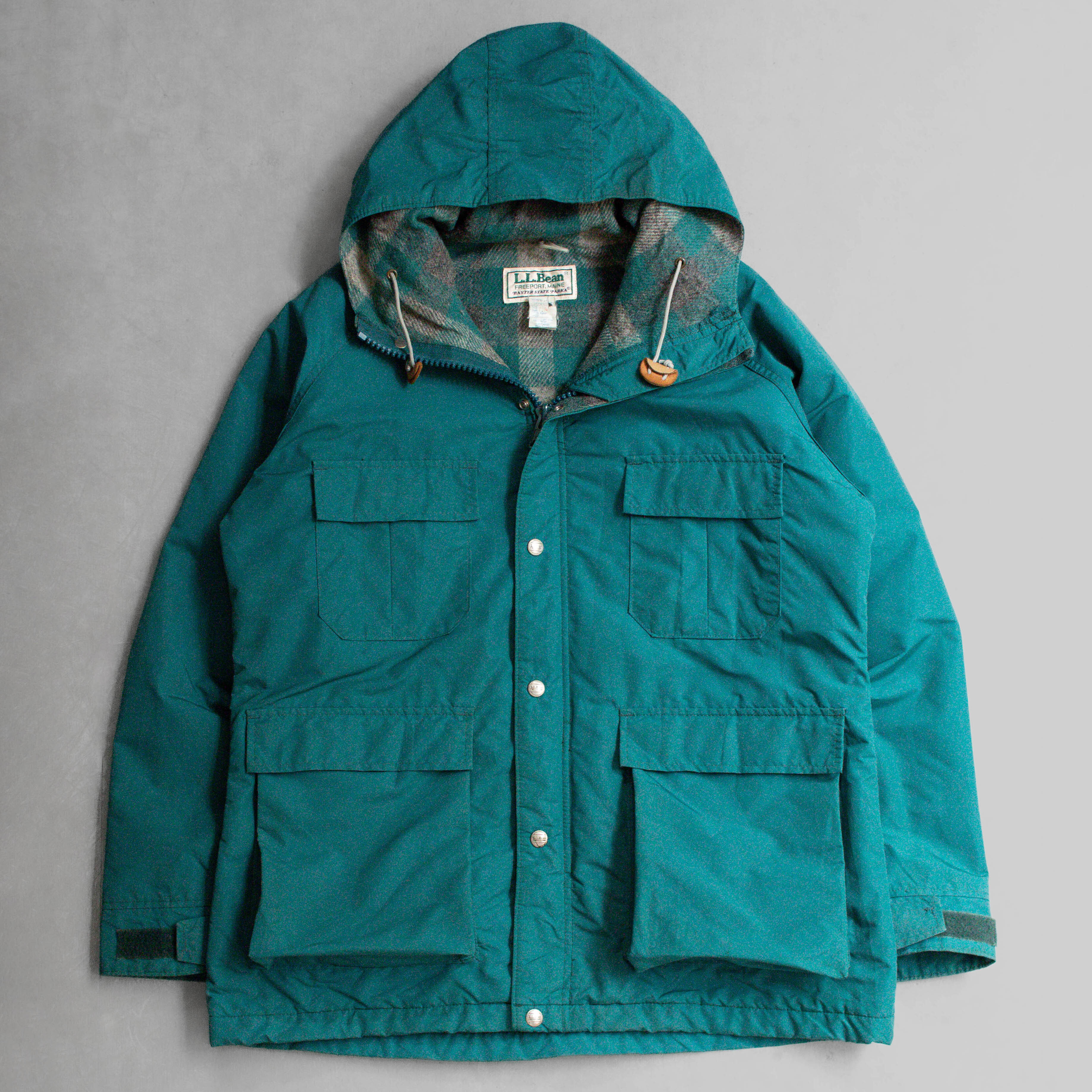 L.L.BEAN BAXTER STATE PARKA 美國製 綠色 防潑水 羊毛 登山 短大衣 外套