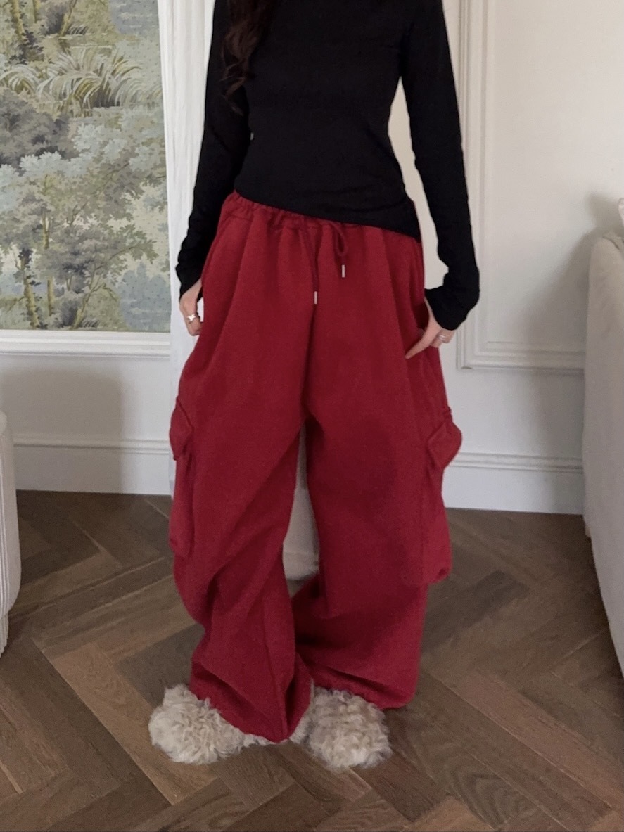 J19/ 工裝刷毛棉褲