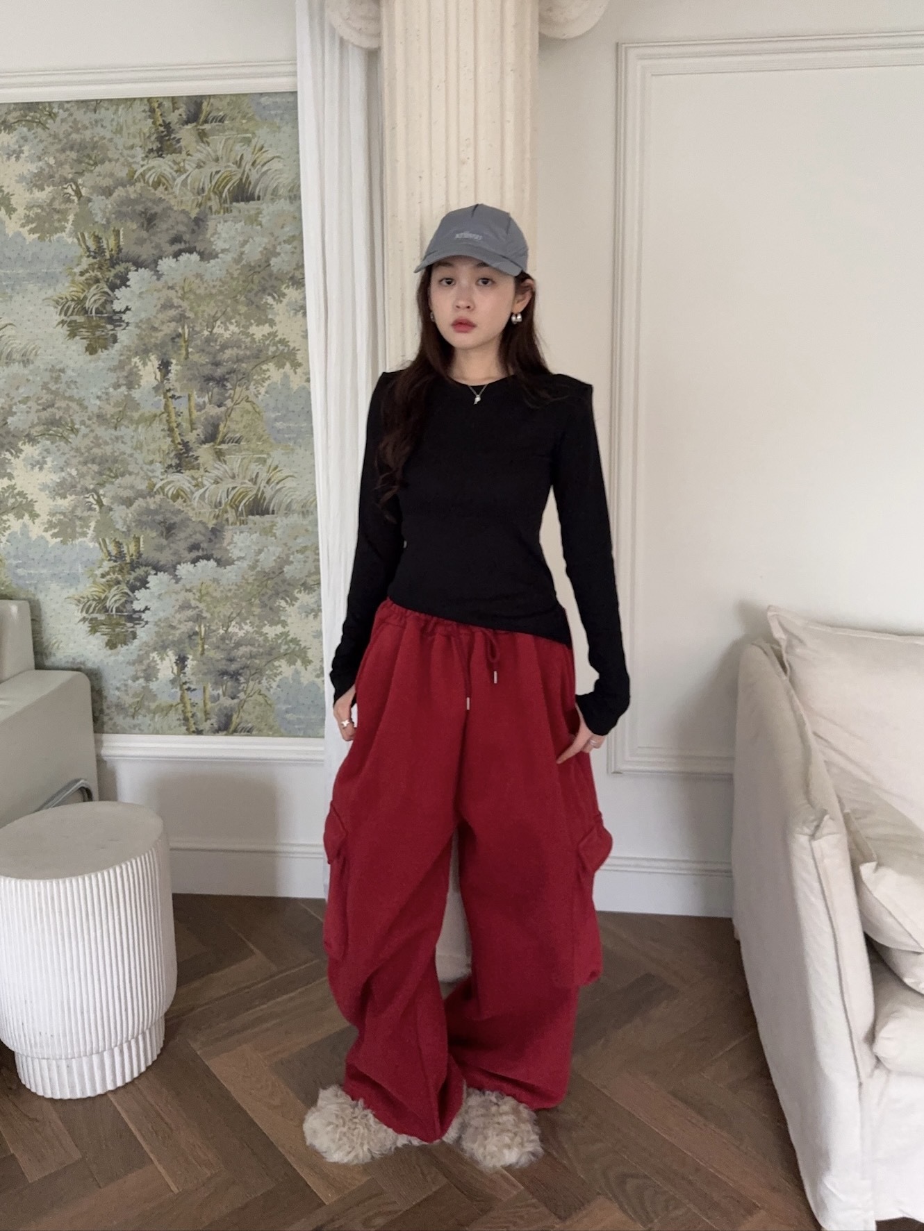 J19/ 工裝刷毛棉褲