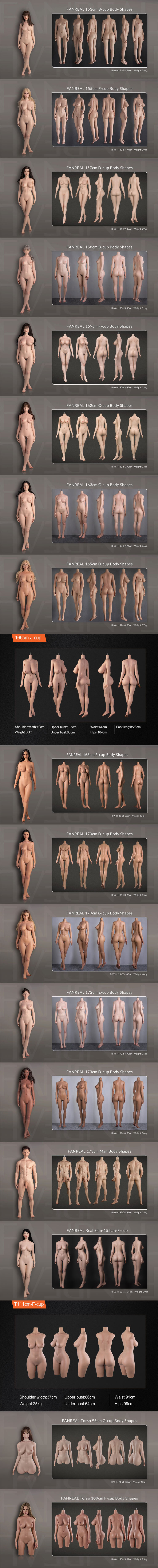 FANREAL 凡瑞藝術矽膠娃娃｜規格數據及客製選項｜silicone sex doll customize option