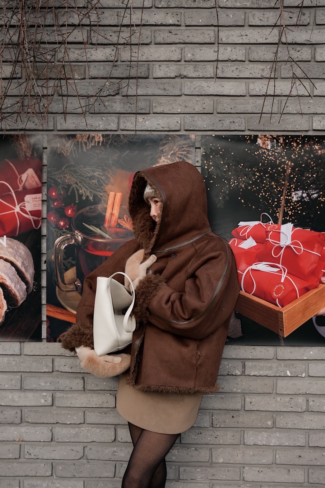 #DD76抽鬚牛角釦雙面穿外套(黑/咖)