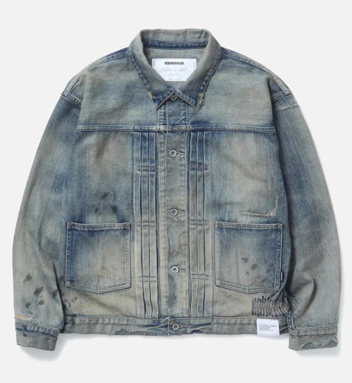 現貨|NEIGHBORHOOD SS25 SAVAGE DENIM TYPE-1 JACKET MOD Indigo 251XBNH-JKM01