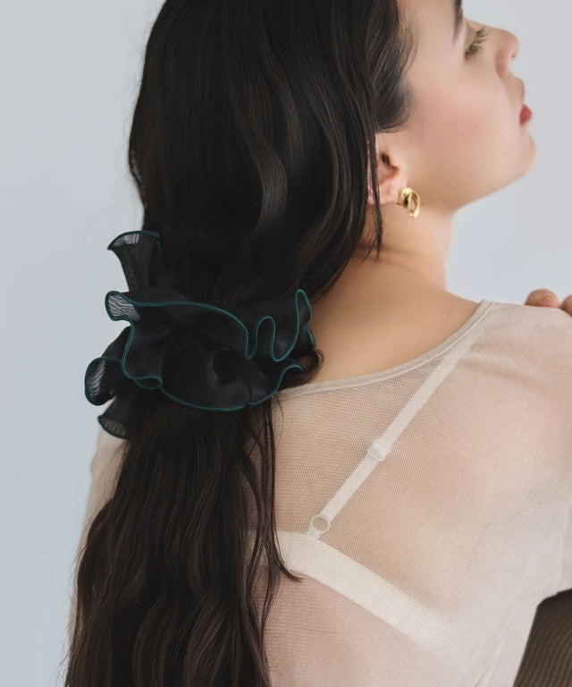 薄纱立體感大髮圈