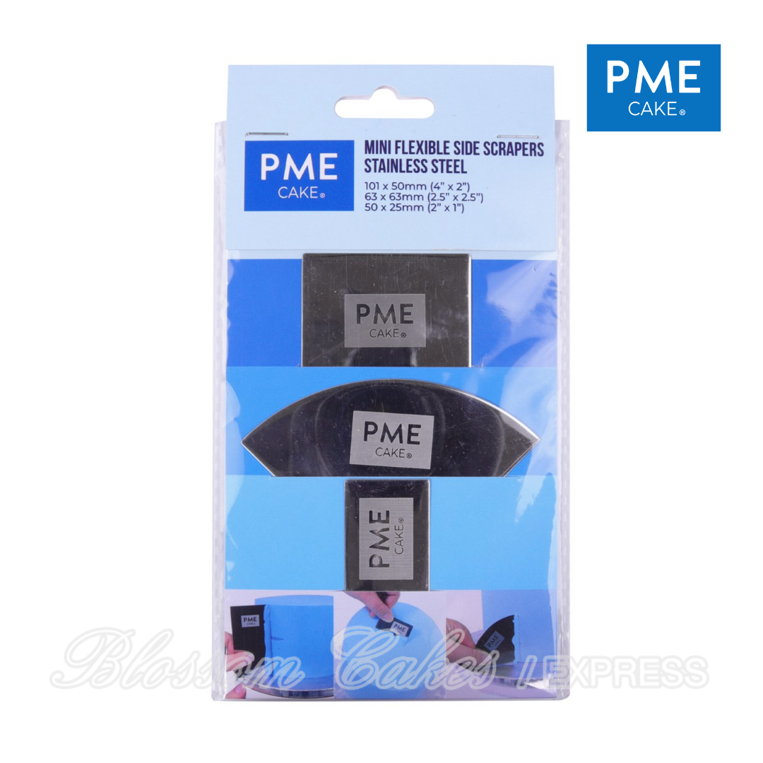PME Mini Flexible Side Scrapers, Stainless Steel, Set of 3