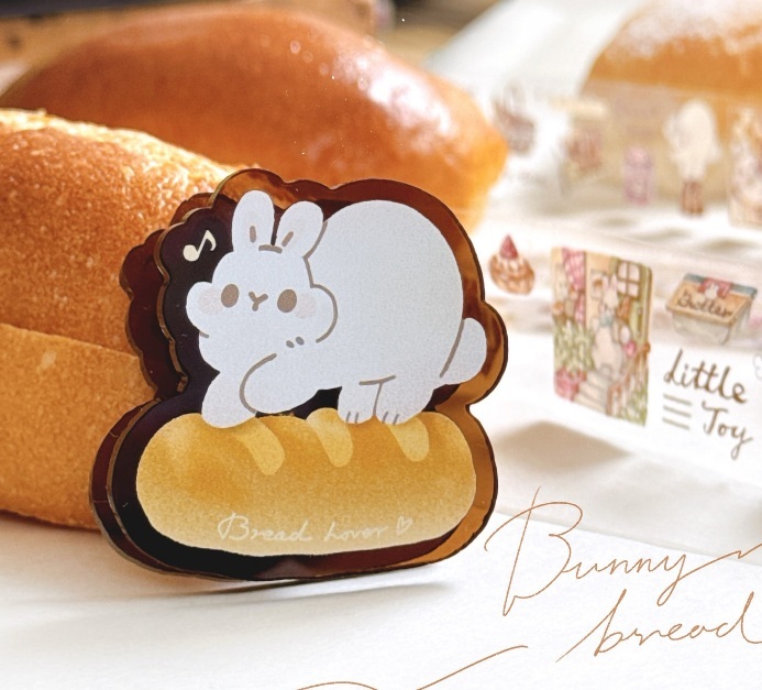 Pei+Pei．麵包小兔 壓克力夾