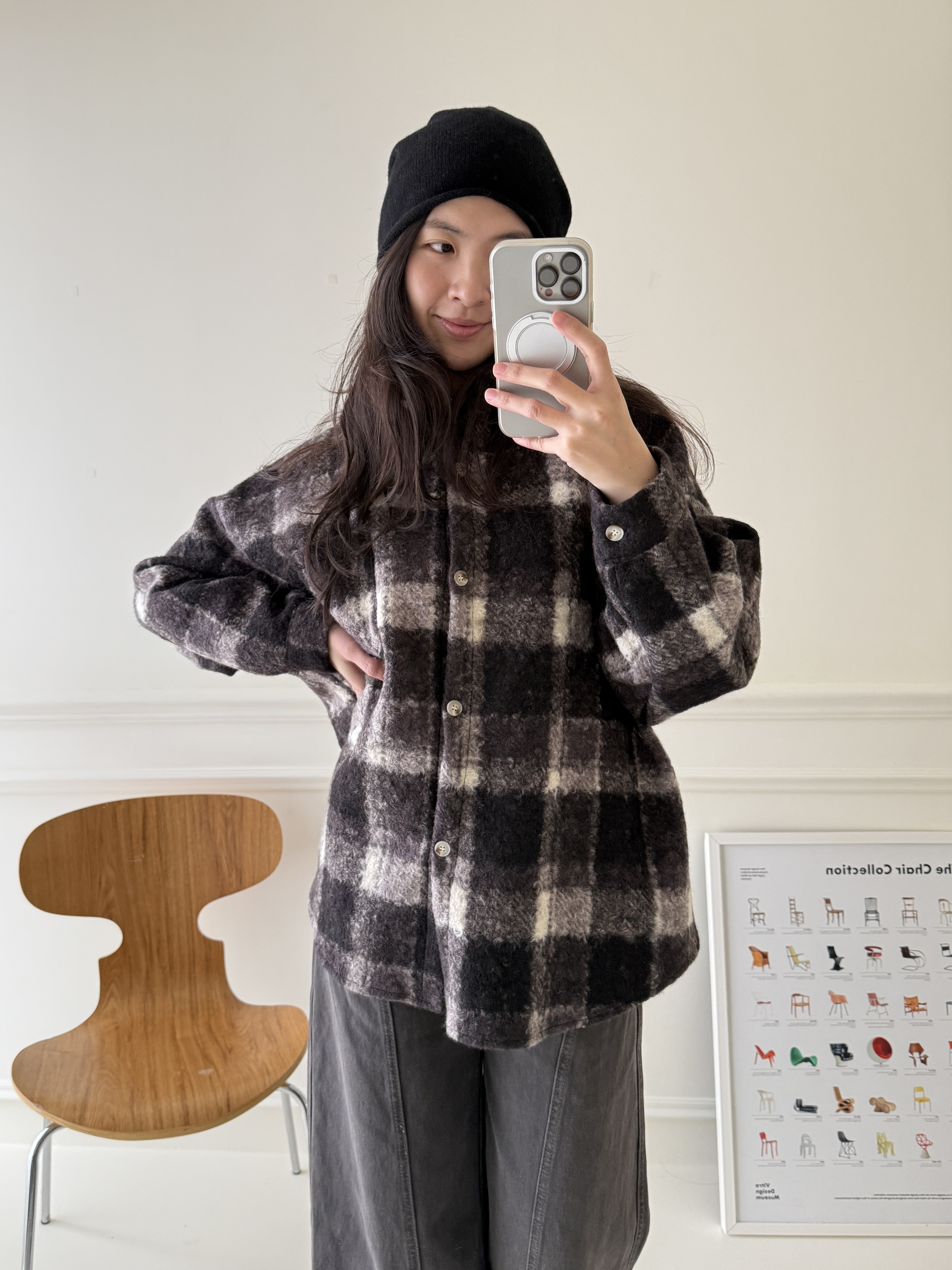 圈圈毛格紋襯衫*2色