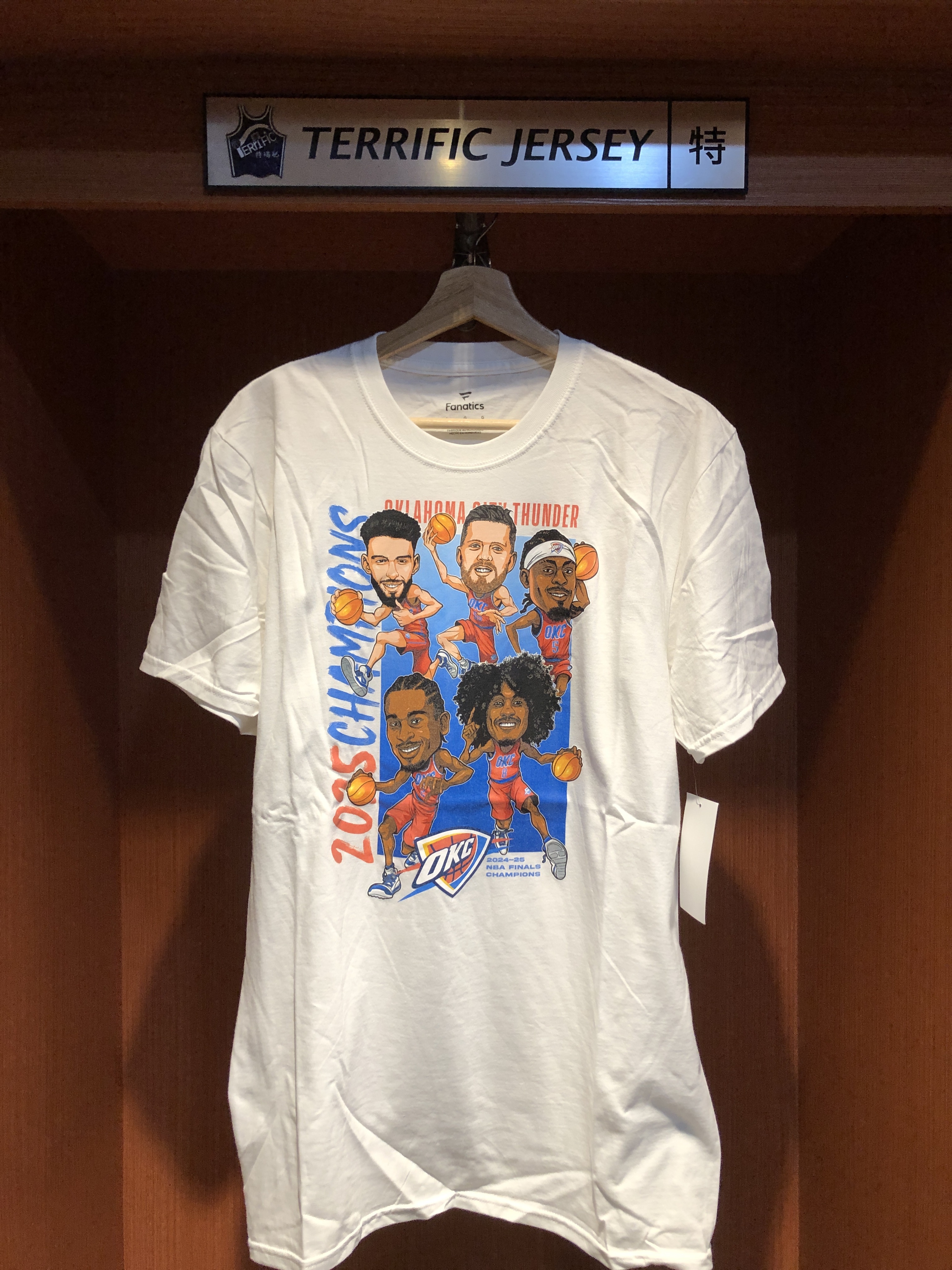 NBA短袖 Oklahoma City Thunder 奧克拉荷馬雷霆 冠軍白 先發五人 Q版 Fanatics Tee 棉質 短袖 全新