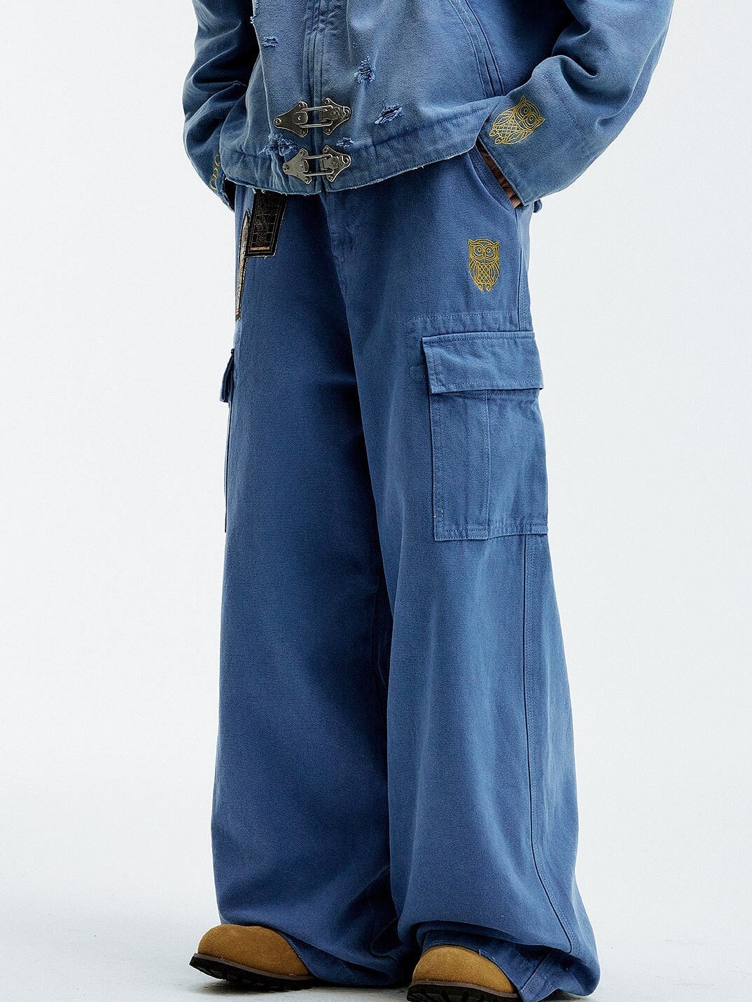 MEDM 東郊記憶 水洗做舊 多口袋 休閒直筒寬褲 長褲