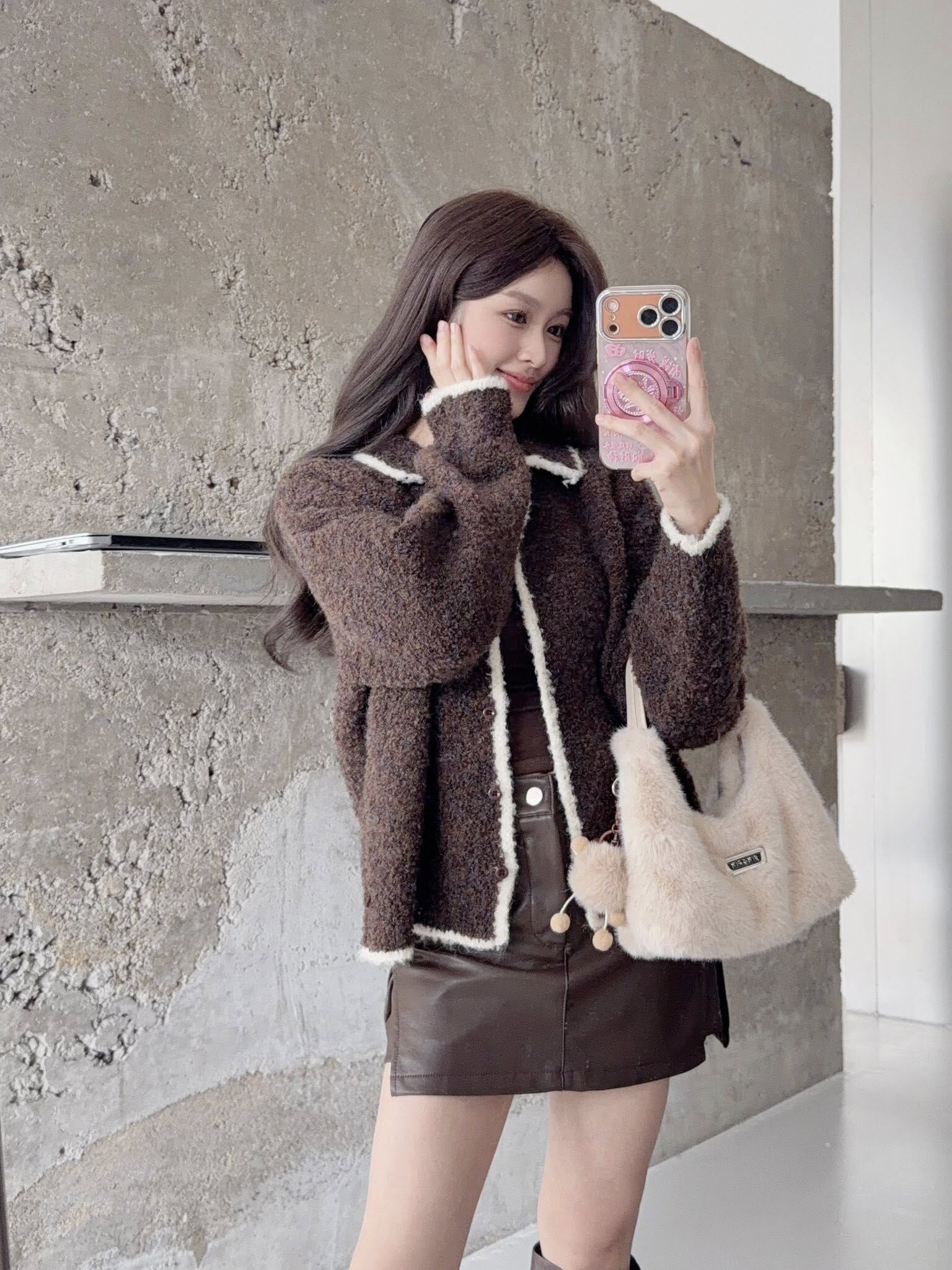 減齡小眾撞色開衫毛衣✨