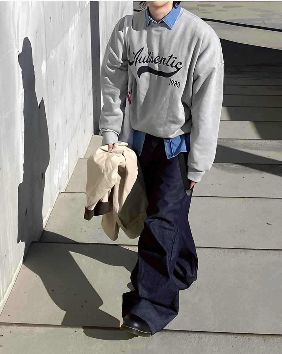 Authentic 1989 美式 刺繡 休閒 長袖 大學T