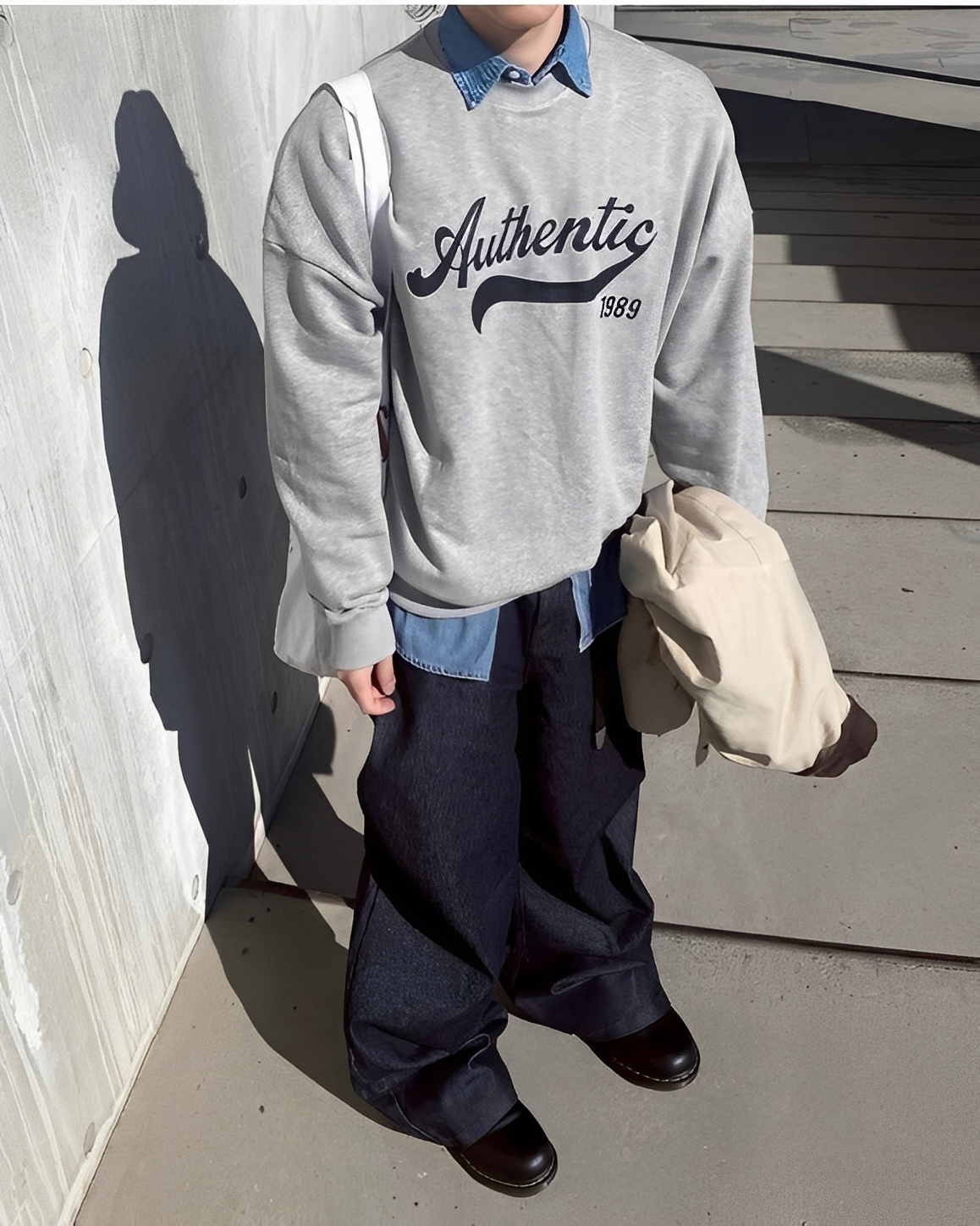 Authentic 1989 美式 刺繡 休閒 長袖 大學T