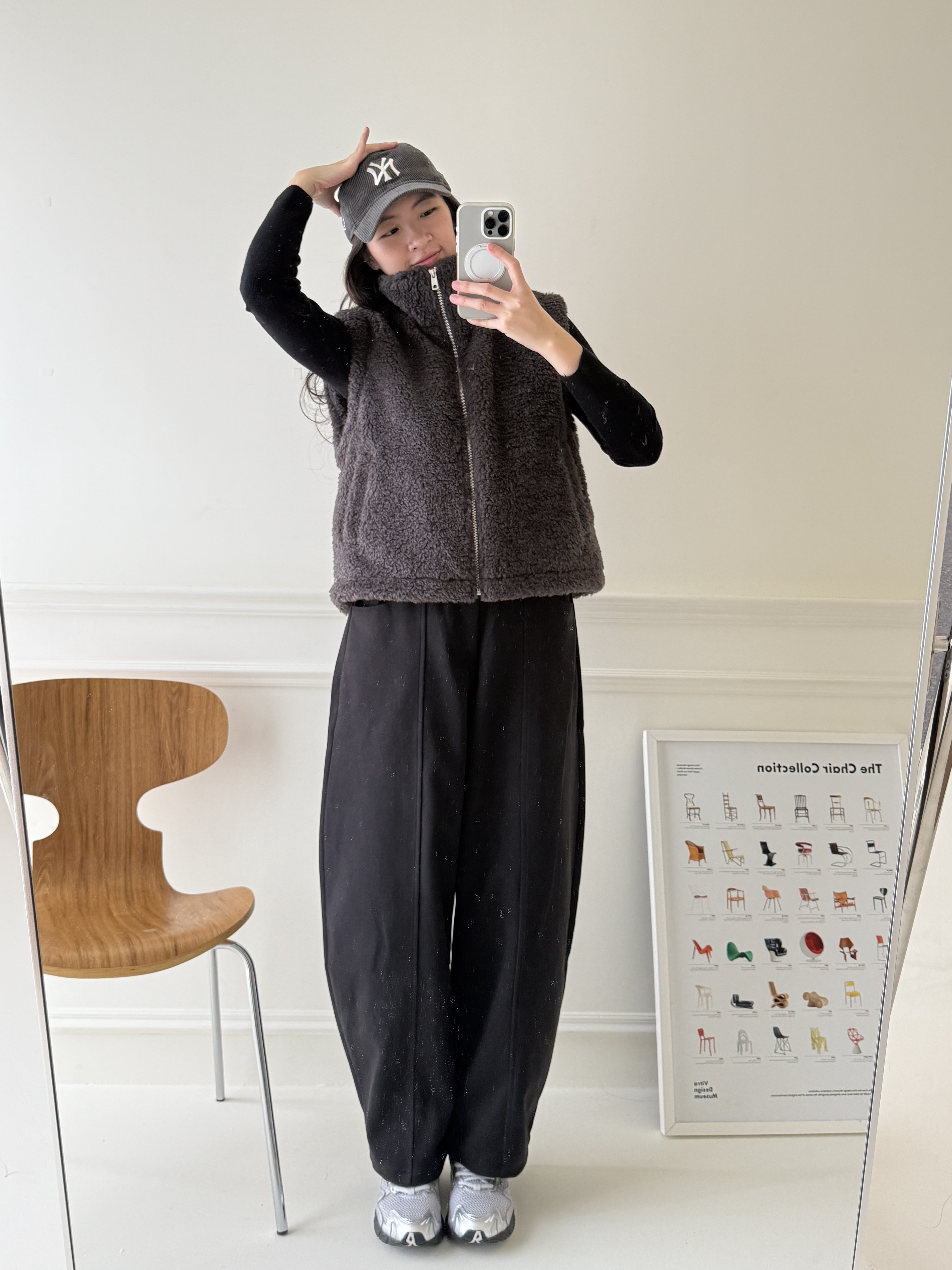 前中線毛呢繭型褲*2色