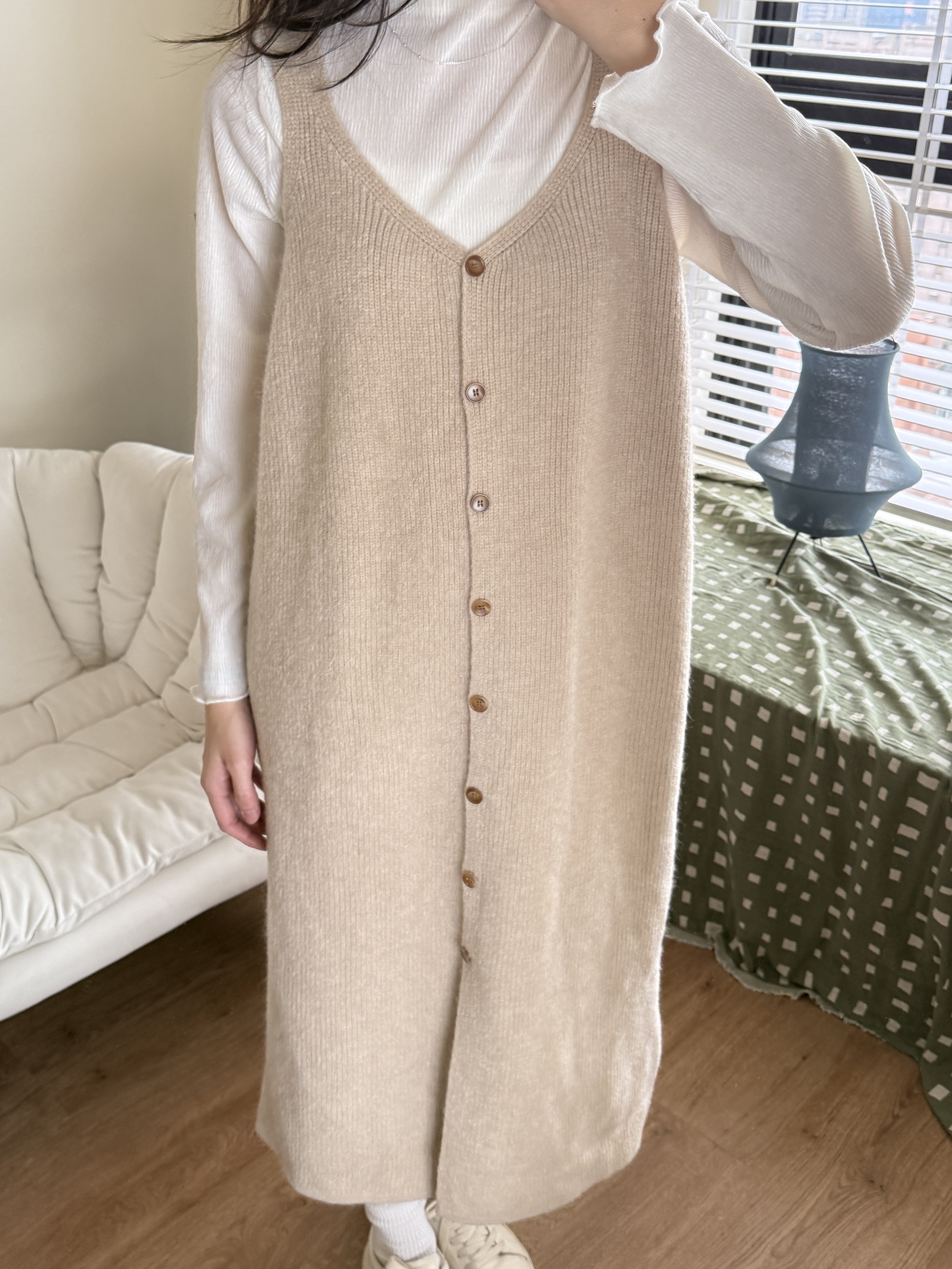 吊帶針織毛衣洋裝