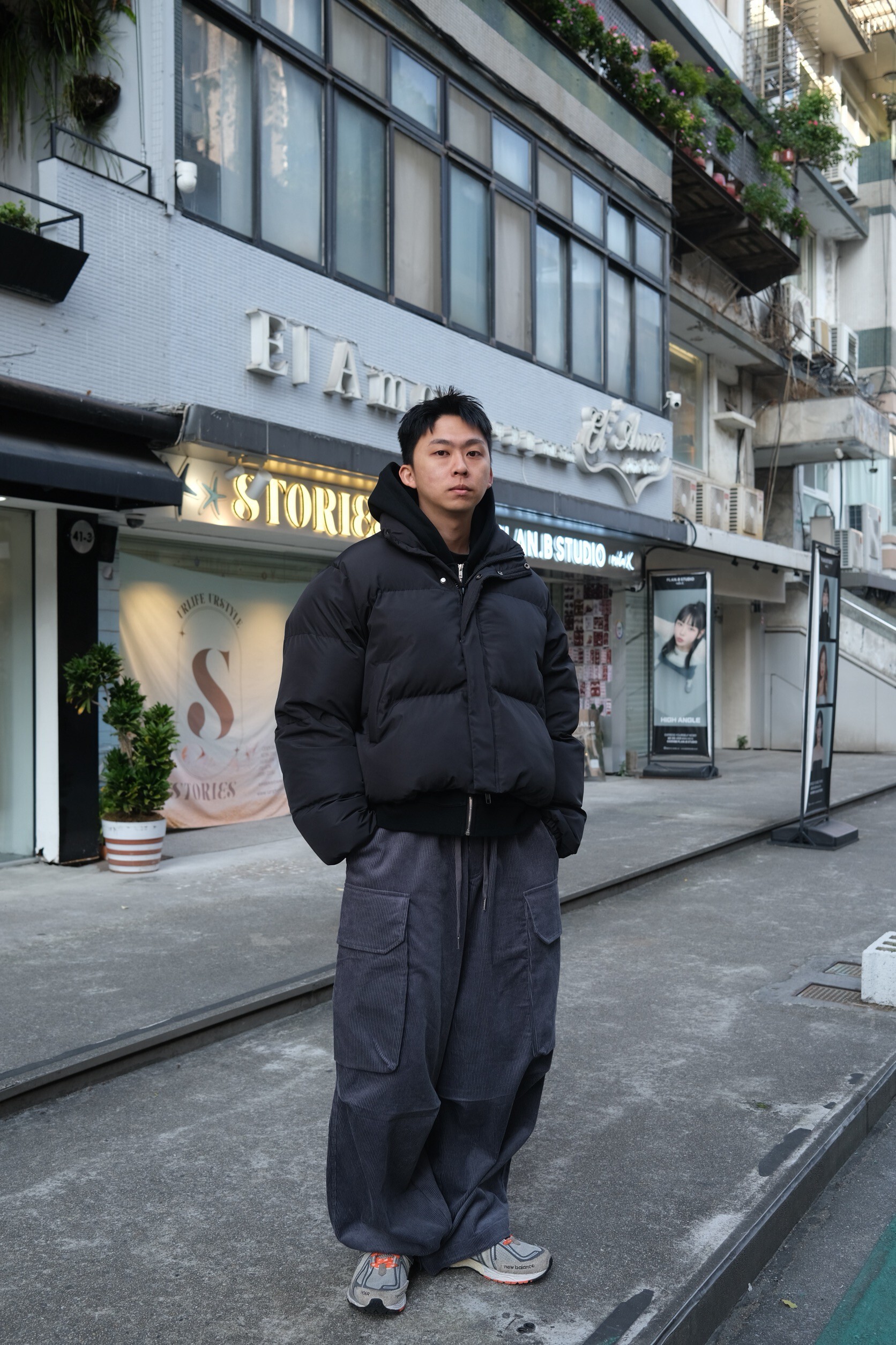 燈芯絨大口袋長褲