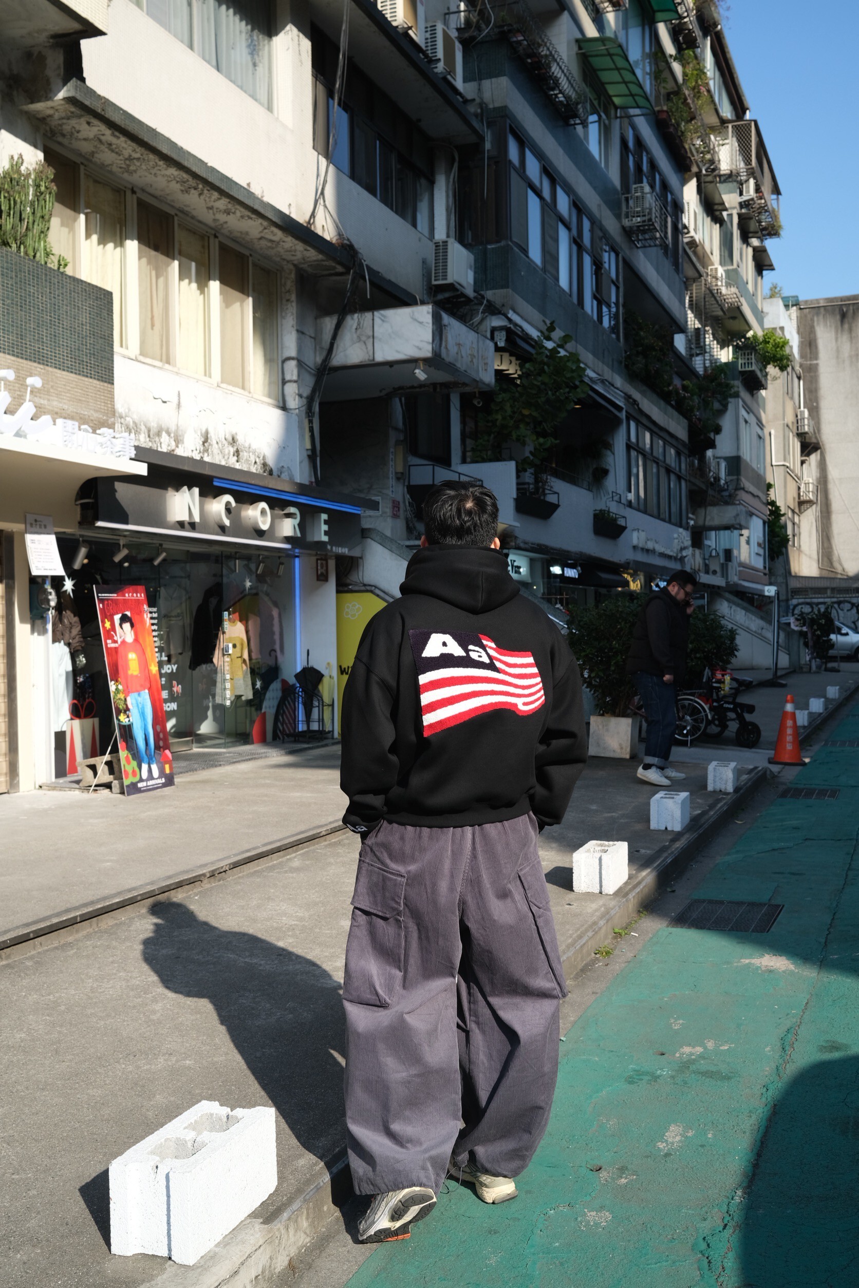 燈芯絨大口袋長褲