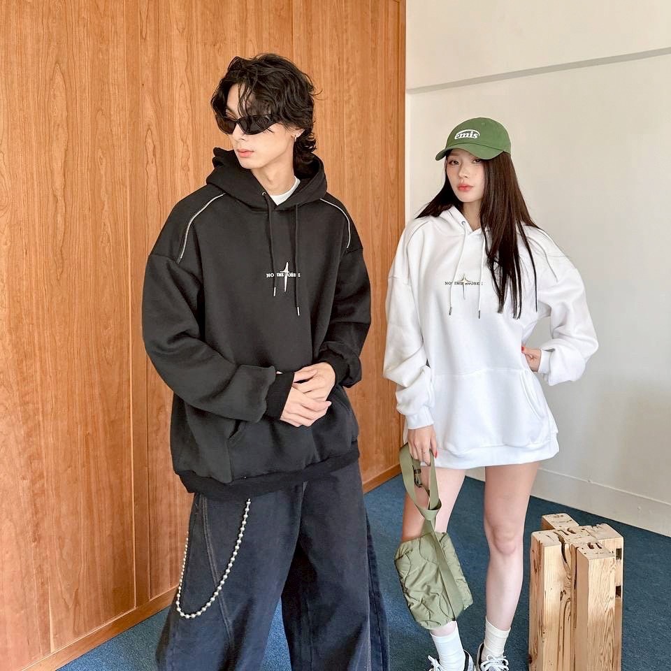 星芒 立體 別針 連帽 長袖 帽T