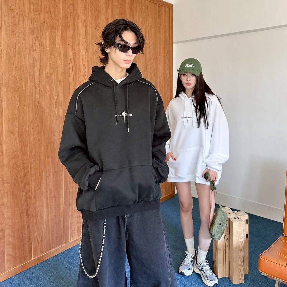 星芒 立體 別針 連帽 長袖 帽T