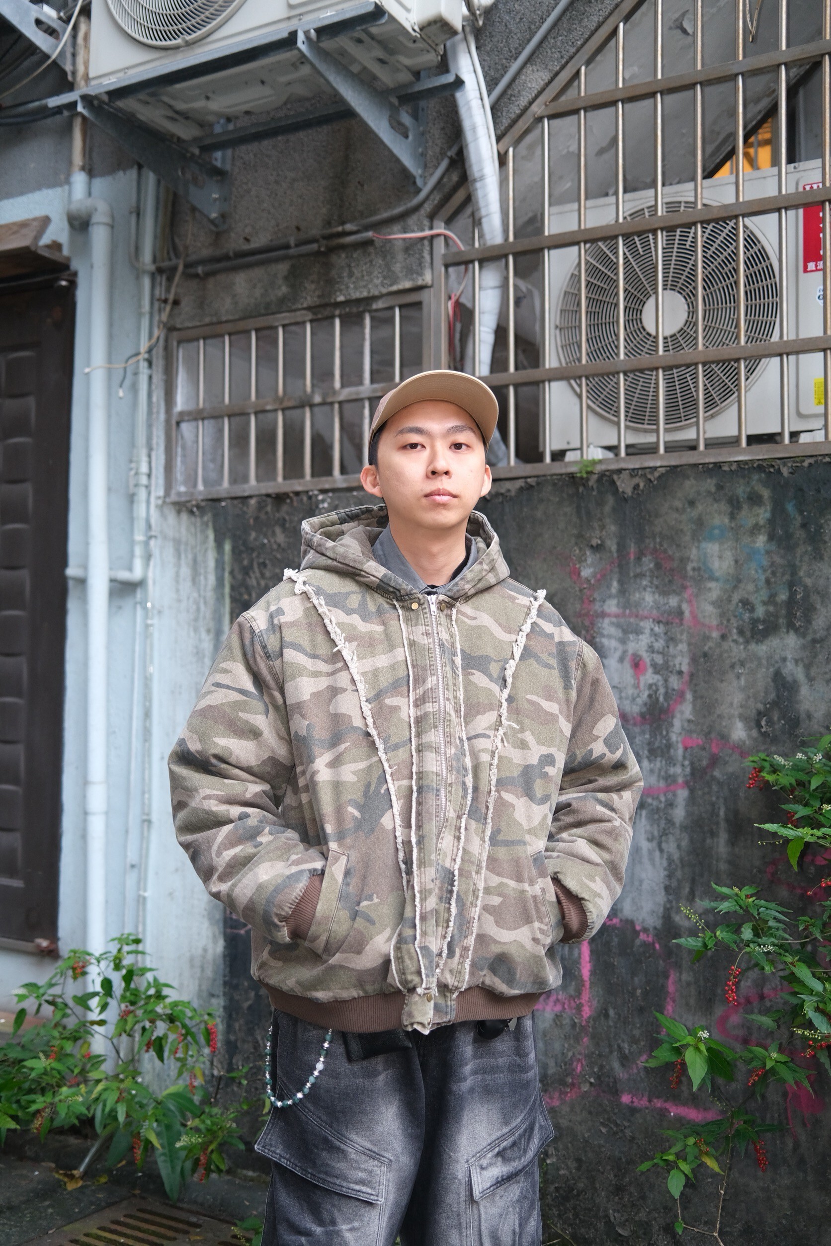 鬚線連帽厚外套