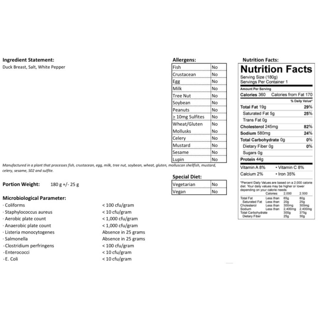 [WF01] [-18°C] 急凍烤鴨胸180g (BBD 3/2/2027)