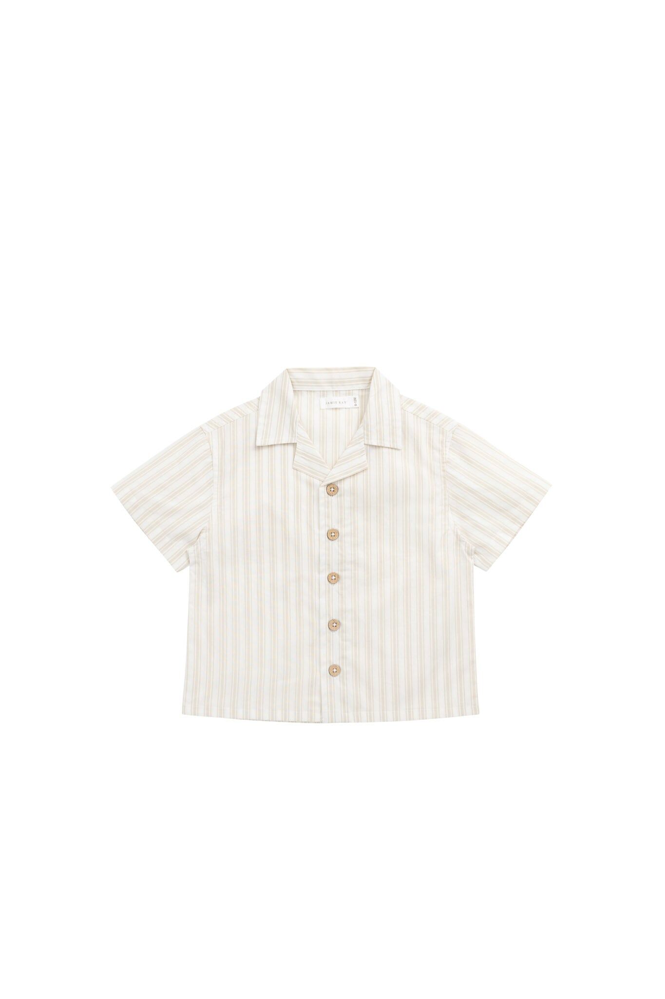 【預購】JAMIE KAY - Organic Cotton Silas Shirt（Variegated Stripe Foam）