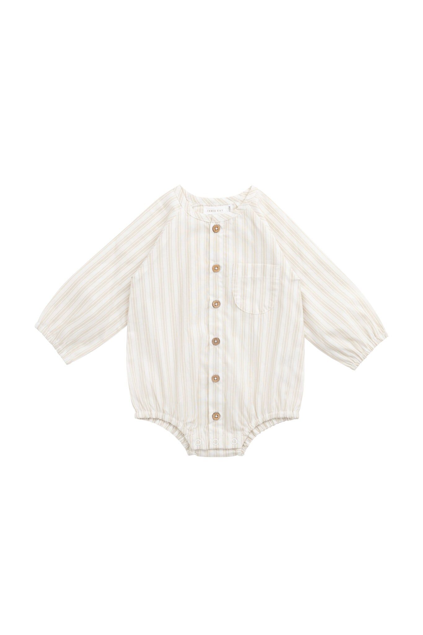 【預購】JAMIE KAY - Organic Cotton Ellis Playsuit（Variegated Stripe Foam）