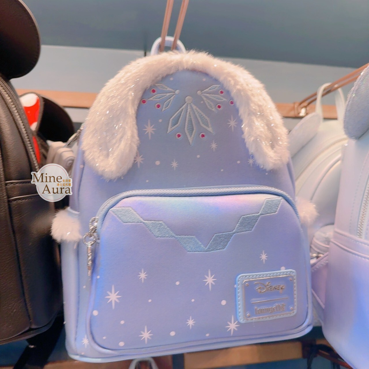 冰雪奇緣 Frozen 艾莎 Elsa  絨毛造型 雪花圖案 設計 後背包 -香港迪士尼樂園