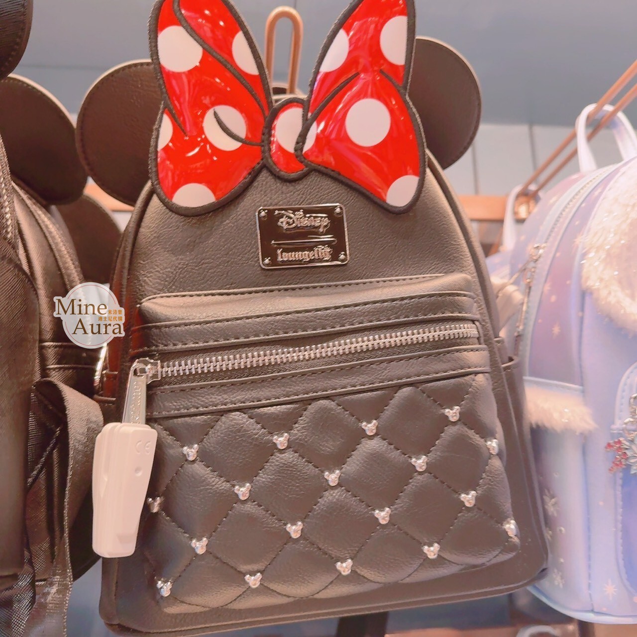 米妮 Minnie 立體耳朵造型 點點蝴蝶結 設計 後背包 -香港迪士尼樂園