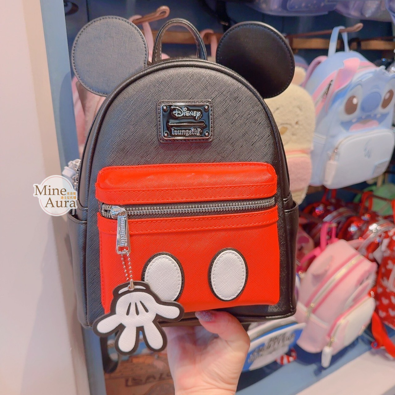 米奇 Mickey 立體耳朵造型 經典黑紅配色 後背包 -香港迪士尼樂園