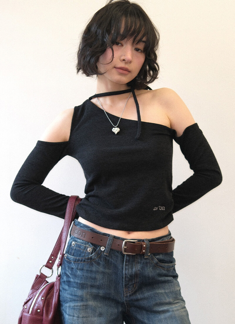 as"on - MUSE CUT-OUT TEE (BLACK)