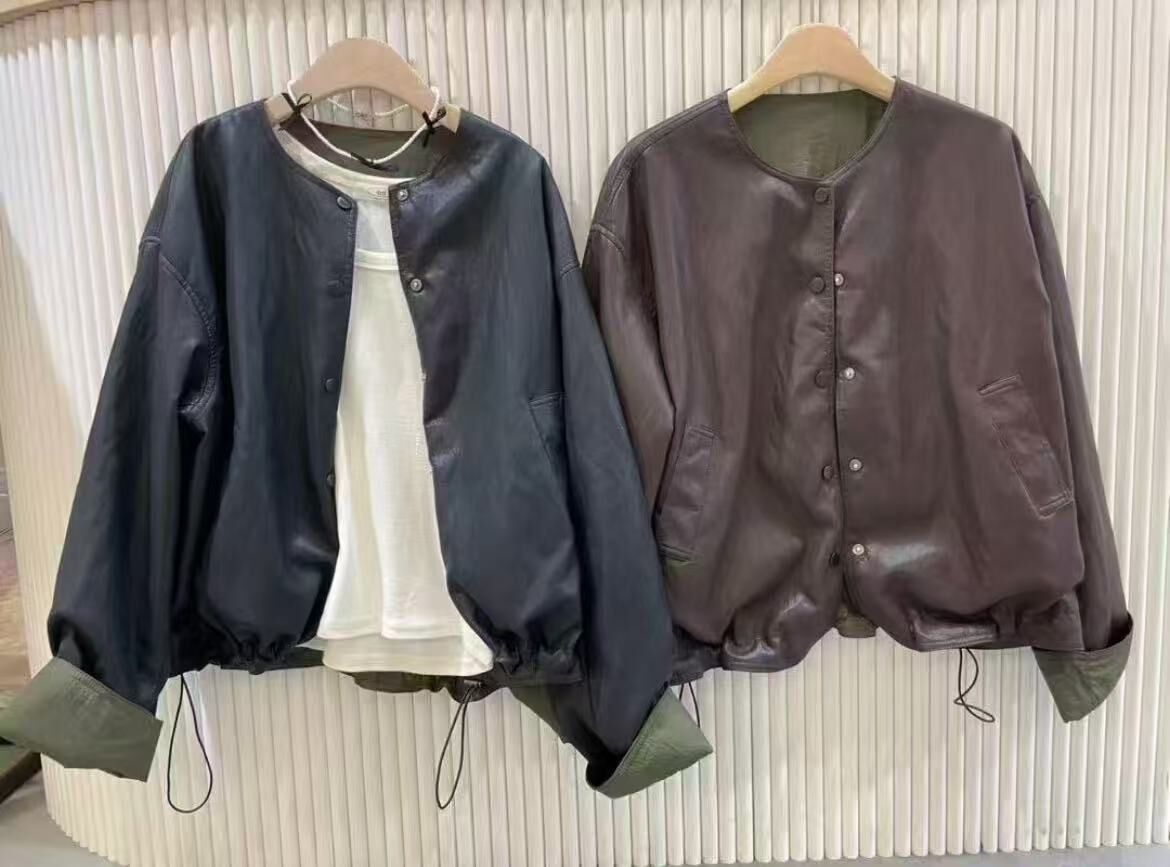 A1MO20 雙面仿皮褸*2色