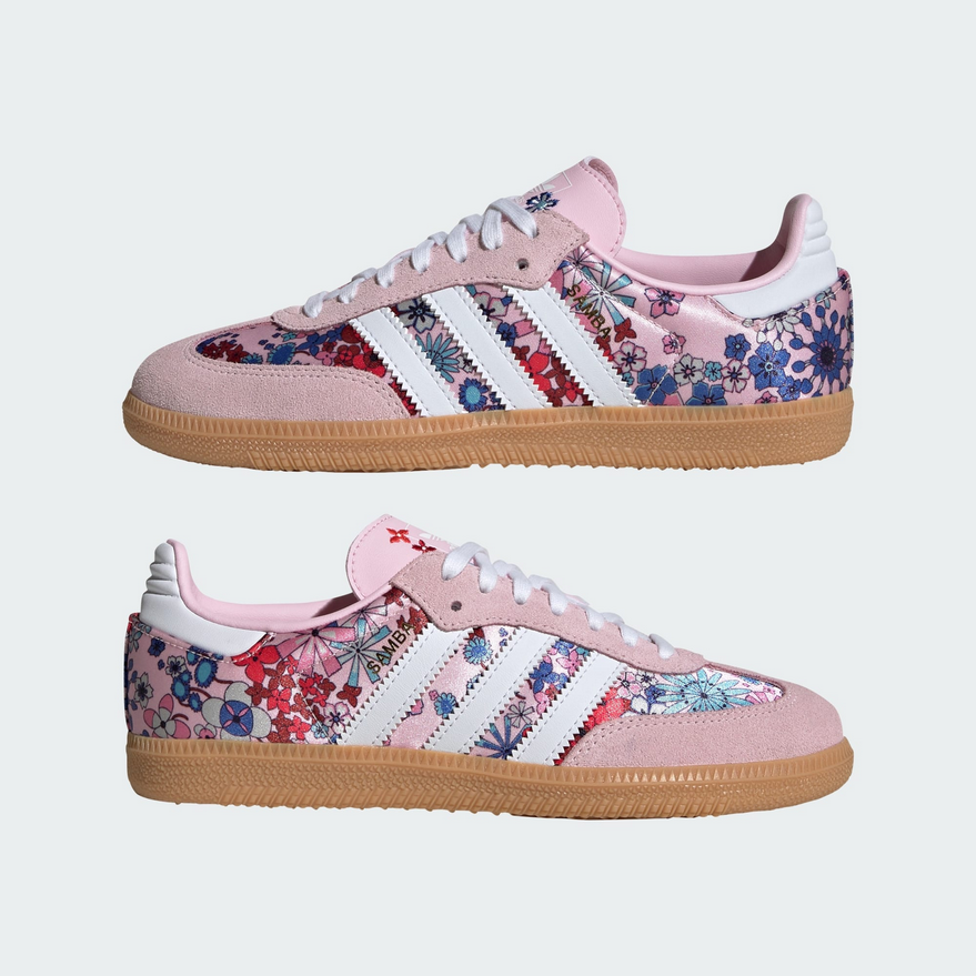 【預訂】ADIDAS ORIGINAL SAMBA 粉白絲綢花花-GS