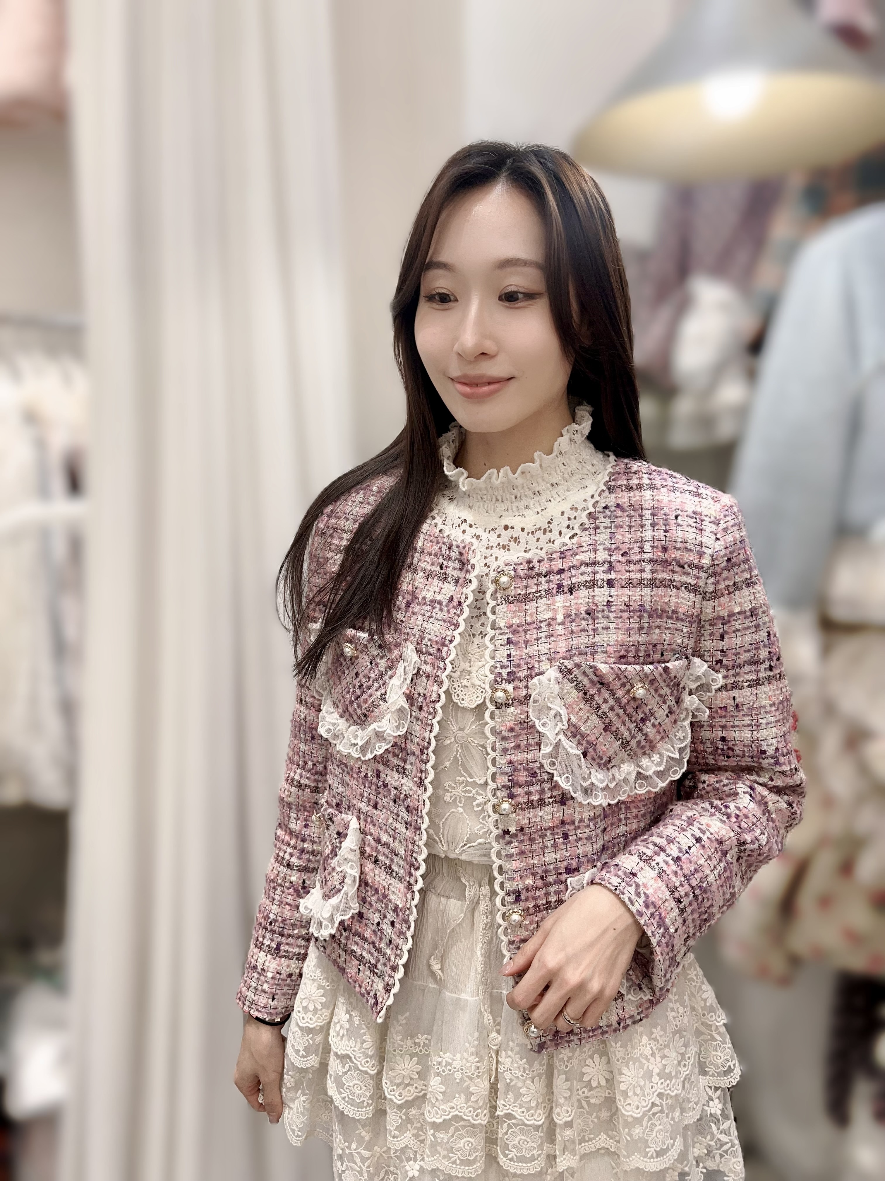 Y103   高級紫色格仔褸  胸41  長20   原價 $699[一口價]  50% 羊毛