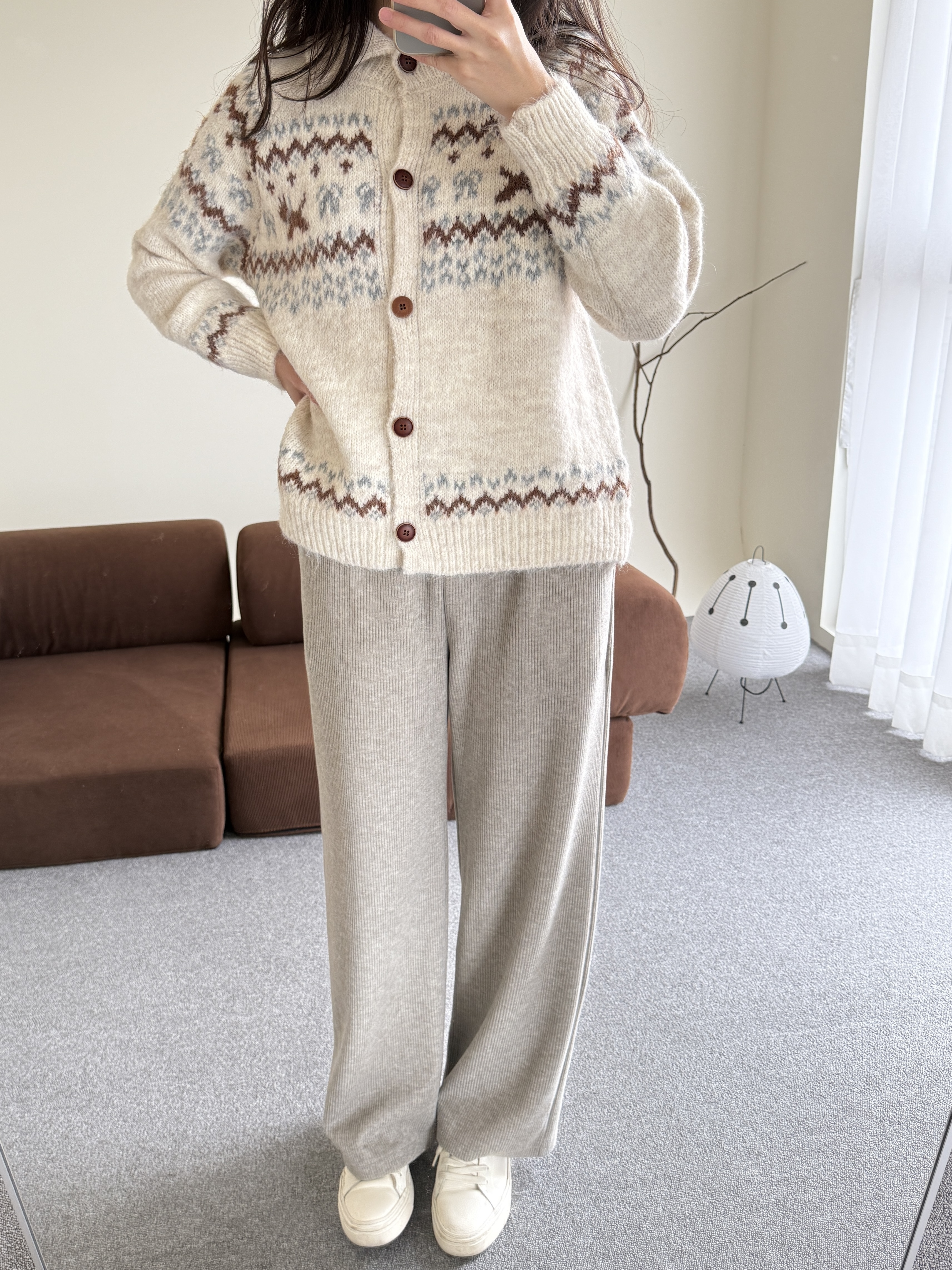 有口袋的坑條毛呢舒服褲*4色