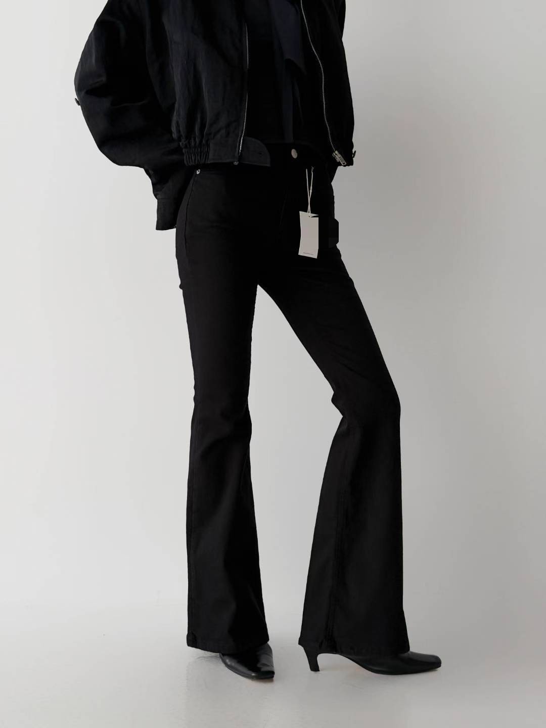 254黑色內厚絨牛仔長褲