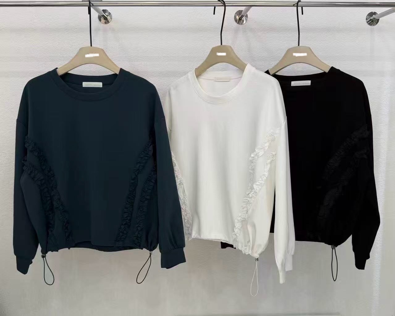 A1MO02 Ruffle斜邊Tee*3色