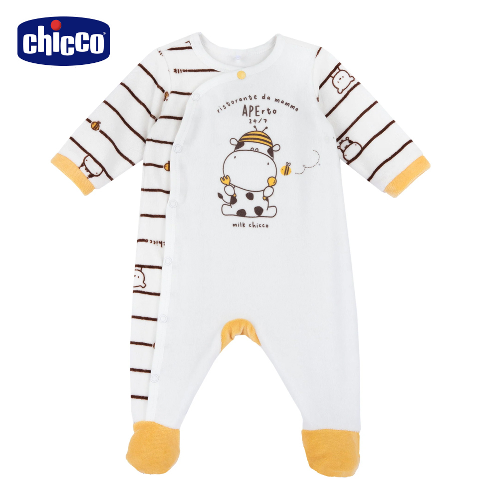嗡嗡小乳牛-印條剪毛絨前側開兔裝