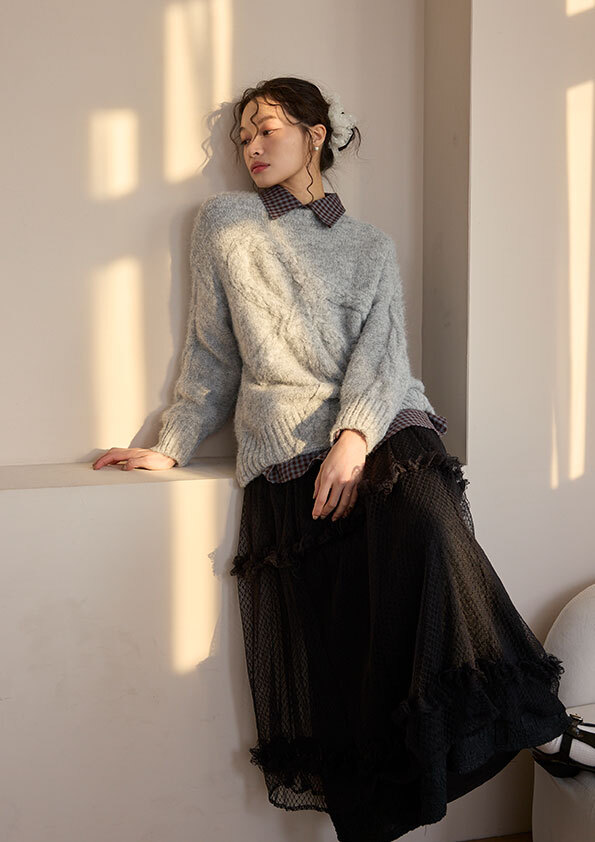 蝴蝶結造型針織毛衣