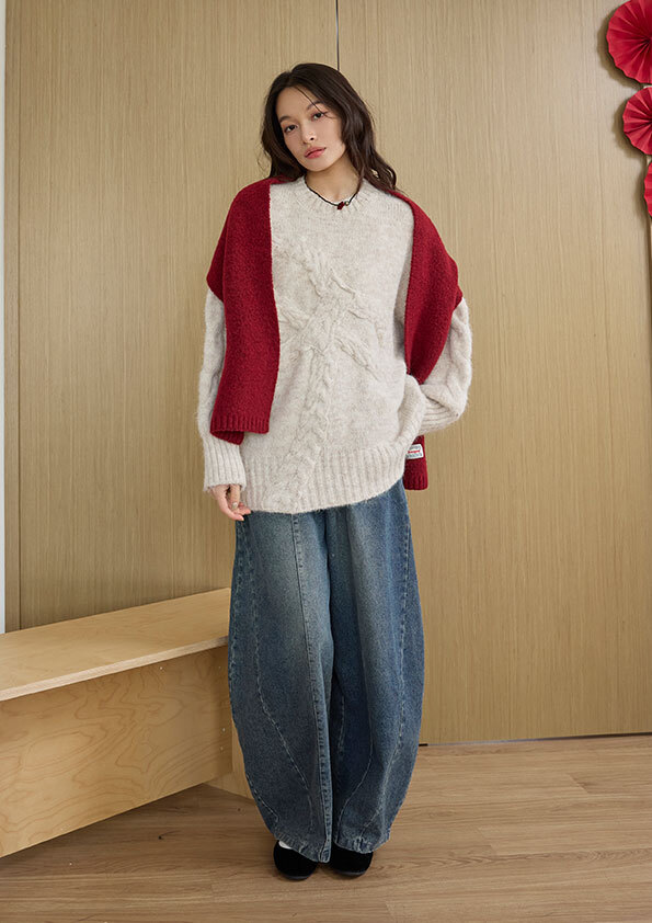 蝴蝶結造型針織毛衣