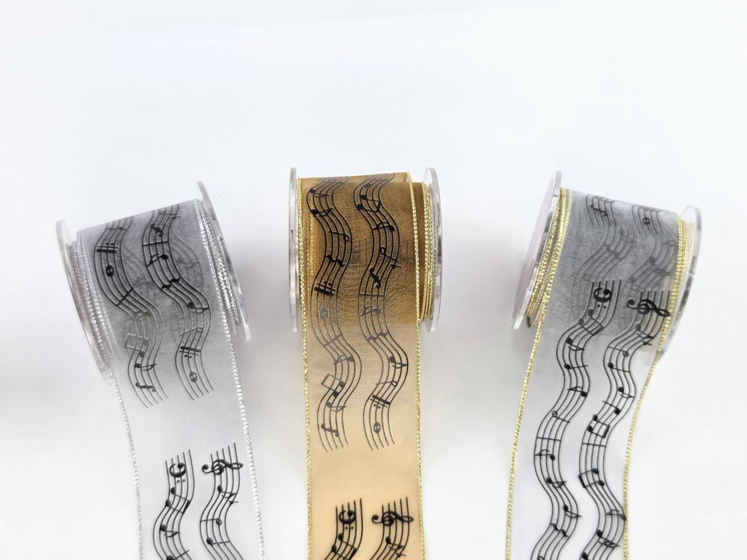 音符樂譜/金邊網紗/38mm