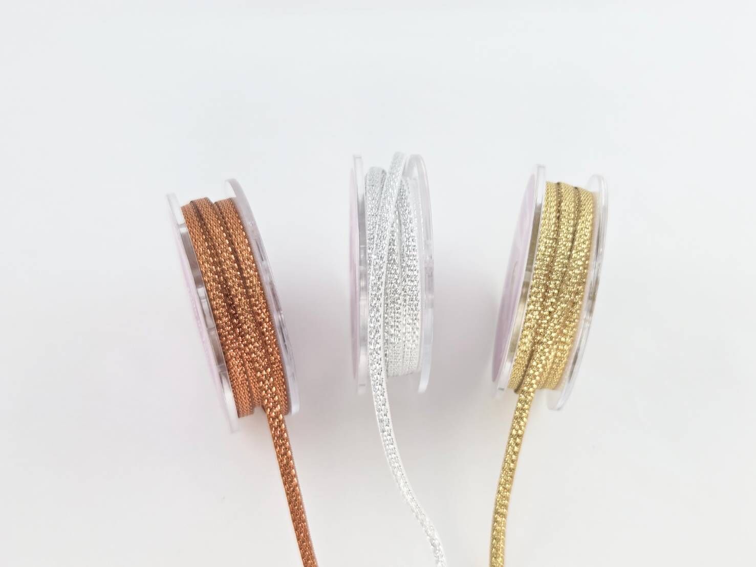 金銀銅 金屬色細版編織帶 /3mm