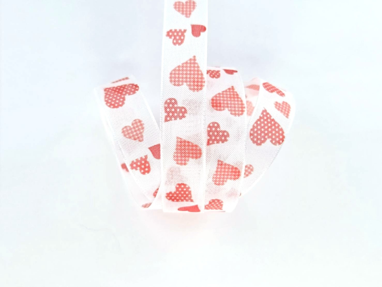 紅色塗鴉愛心/透光平織