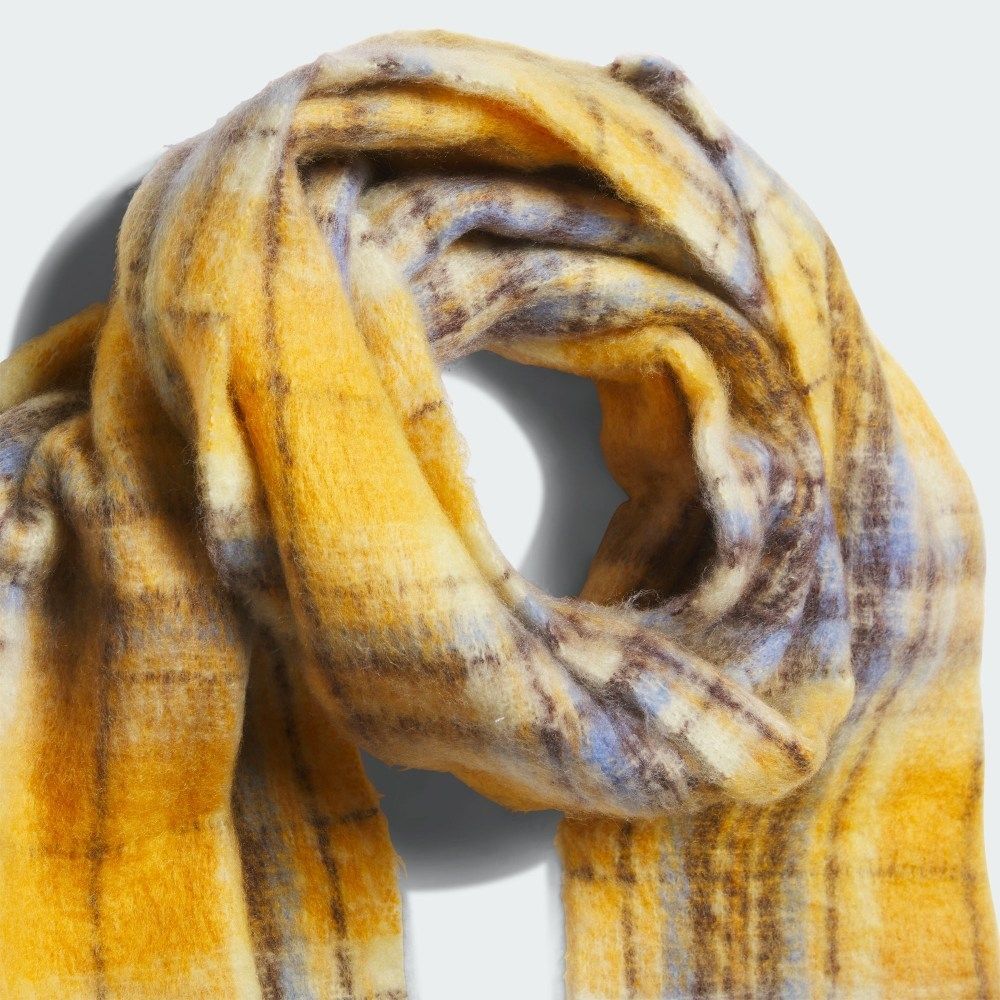【 adidas CKR SCARF 格紋圍巾 - 黃 】