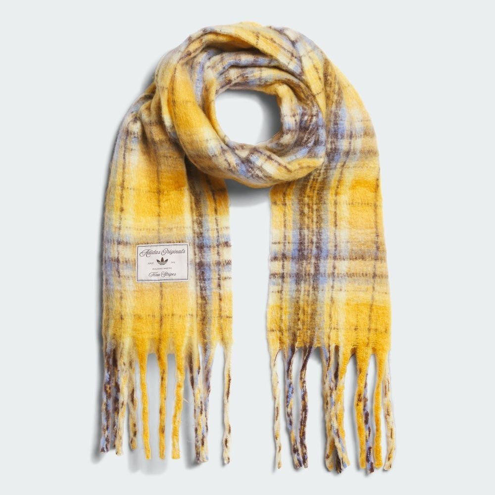 【 adidas CKR SCARF 格紋圍巾 - 黃 】