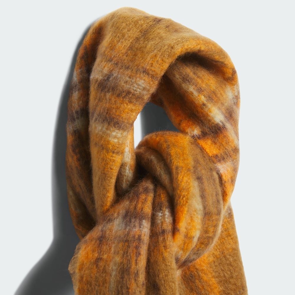 【 adidas CKR SCARF 格紋圍巾 - 橘 】