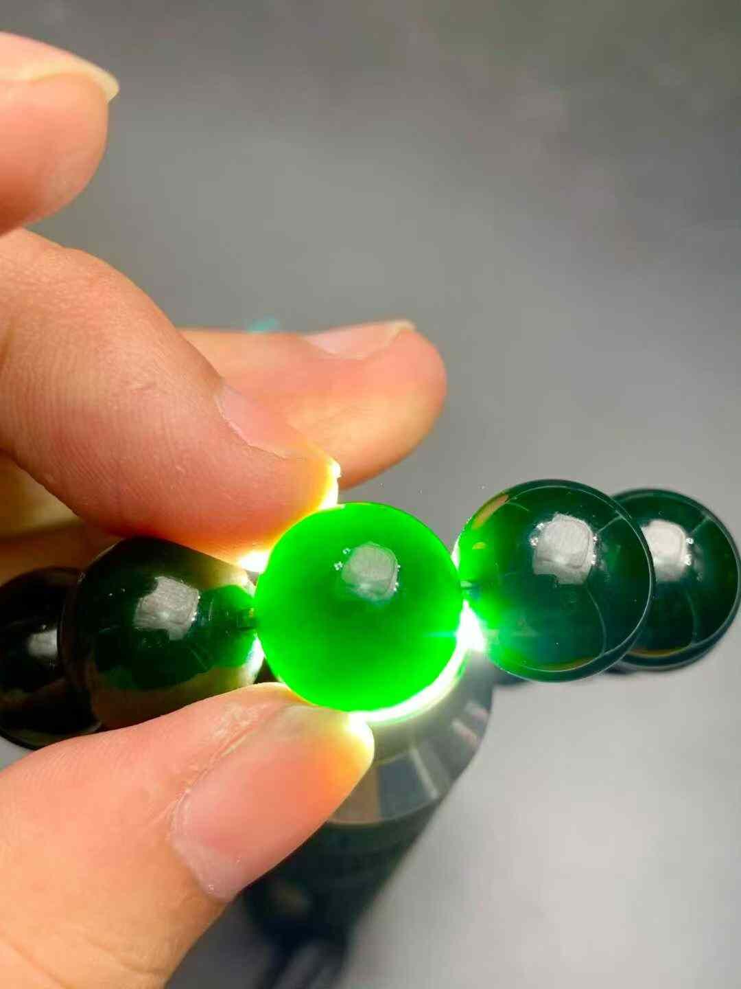 翡翠墨翠手串 (13.9mm直徑),天然翡翠A玉, 緬甸玉, Jade, Jadeite