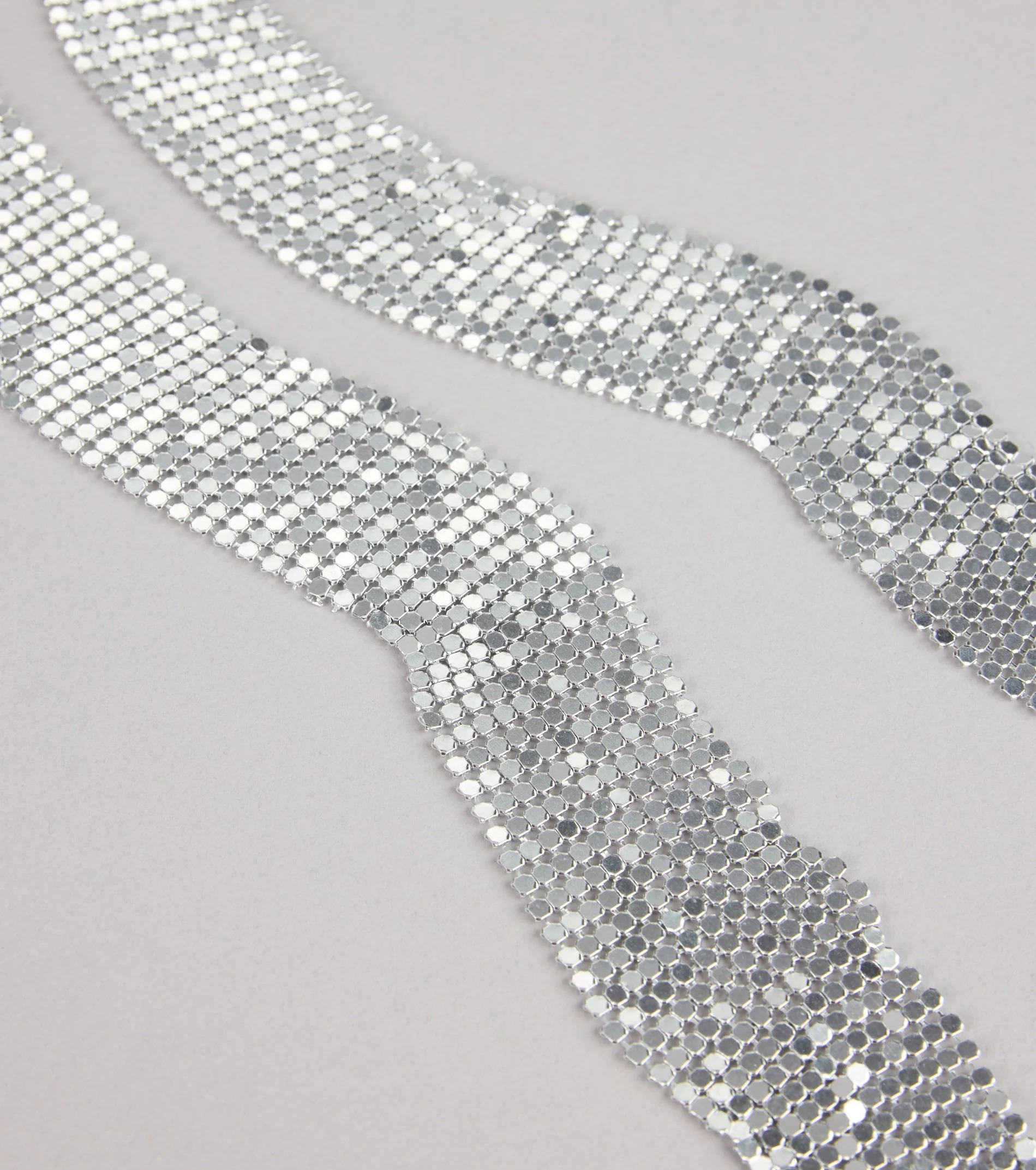 Sparkly Silver銀色金屬極细長圍巾