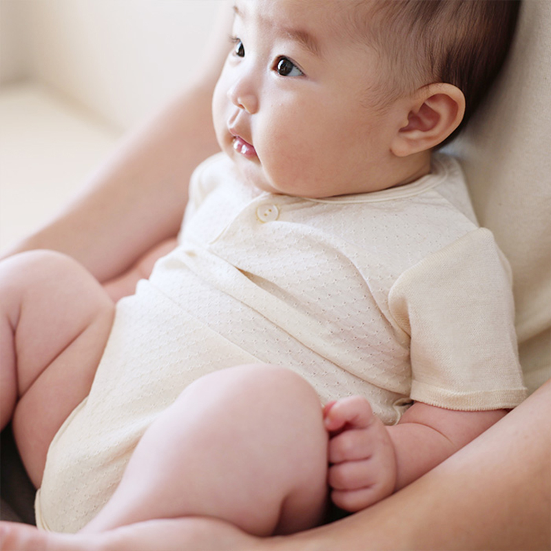 COFUCU 鏤空花紋有機棉寶寶包屁衣