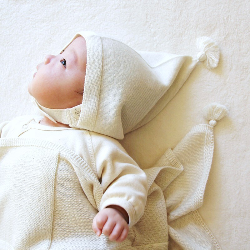 COFUCU 喀什米爾針織小精靈帽-象牙白