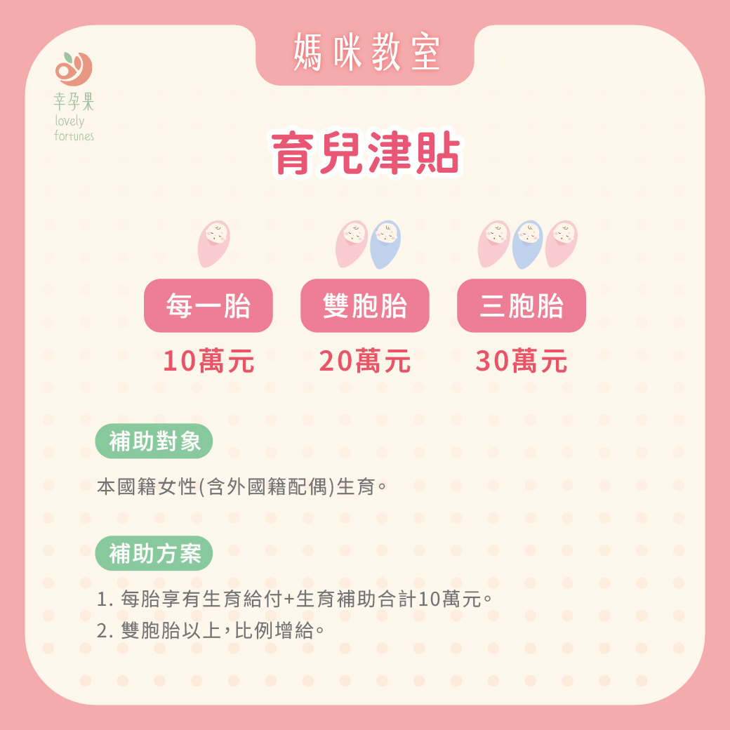 幸孕果媽咪教室 2026最新!中央與地方生育津貼大聲報:這筆補助你一定要知道