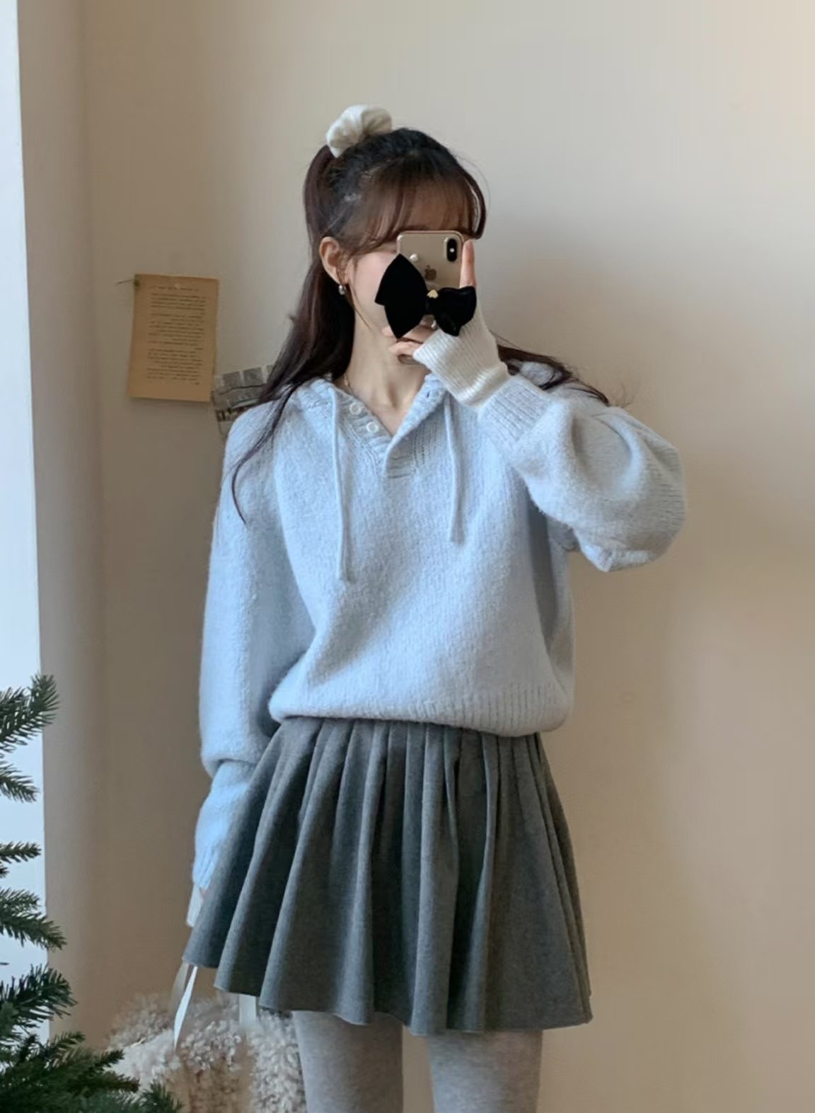 Momo alpaca wool hood knit